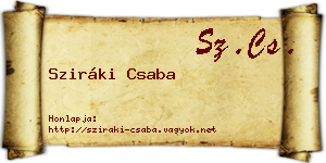 Sziráki Csaba névjegykártya