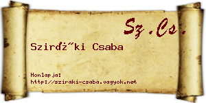Sziráki Csaba névjegykártya