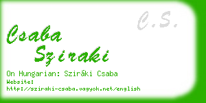 csaba sziraki business card